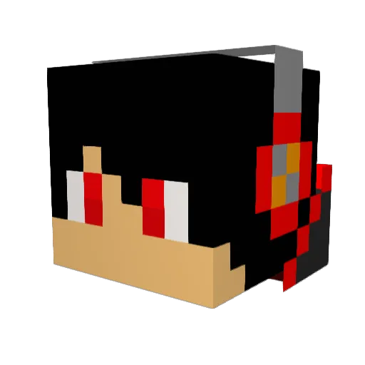 Malu_Kou Minecraft avatar head, 3D render