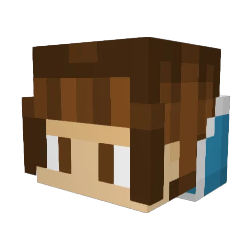 Malublub Minecraft avatar head, 3D render