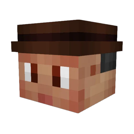 Malukus Minecraft avatar head, 3D render