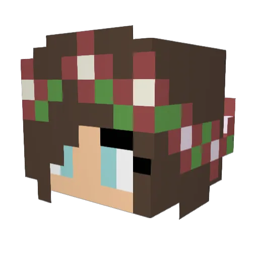 Malulove_Cute Minecraft avatar head, 3D render