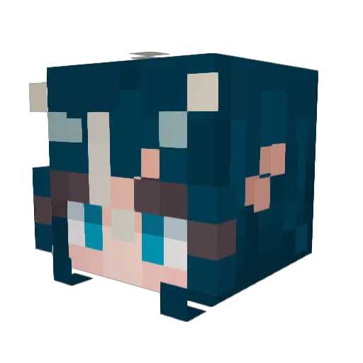 Malummii Minecraft avatar head, 3D render