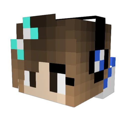 Maluna1313 Minecraft avatar head, 3D render
