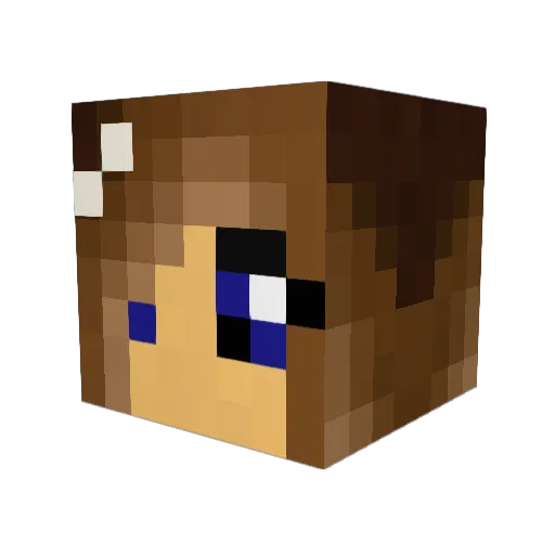 Malunixa Minecraft avatar head, 3D render