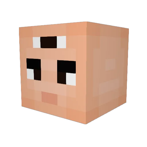 Malunknown Minecraft avatar head, 3D render