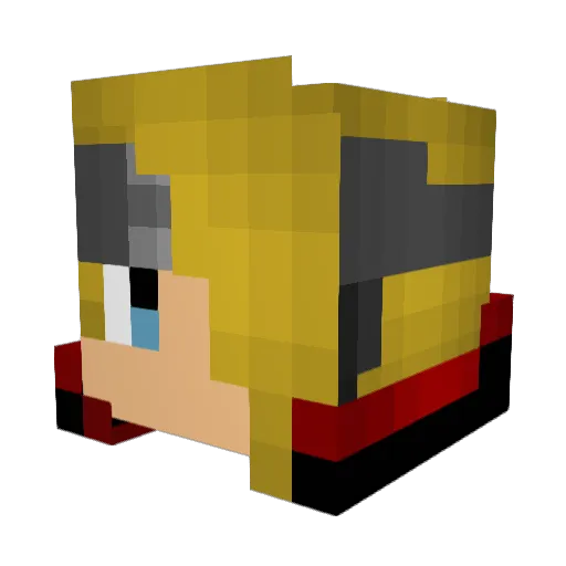 MalvaMc_ Minecraft avatar head, 3D render