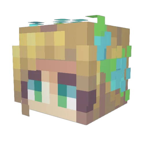 Malvvvv Minecraft avatar head, 3D render