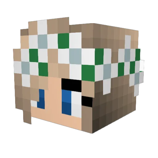 Malwinka01 Minecraft avatar head, 3D render