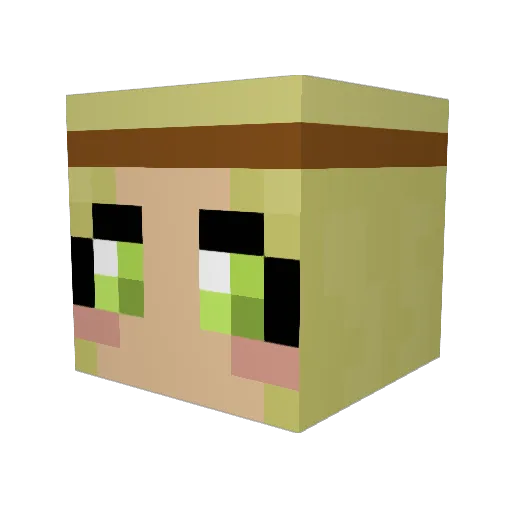 Malwox Minecraft avatar head, 3D render