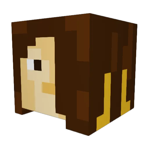 Malynx Minecraft avatar head, 3D render