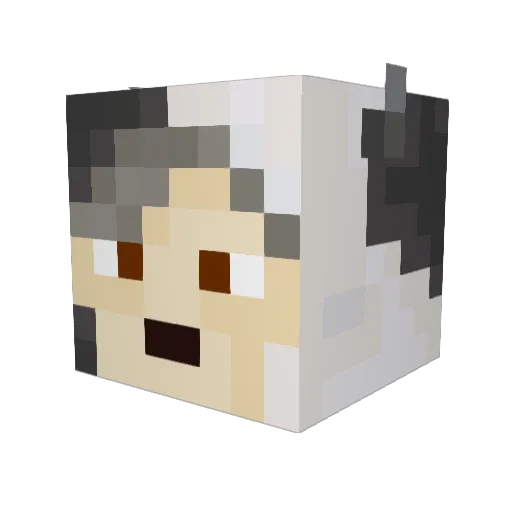 MamaLucci Minecraft avatar head, 3D render