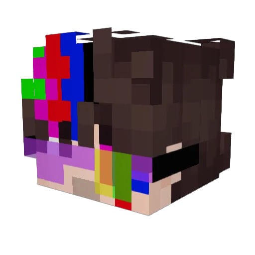 MamaMaxou Minecraft avatar head, 3D render