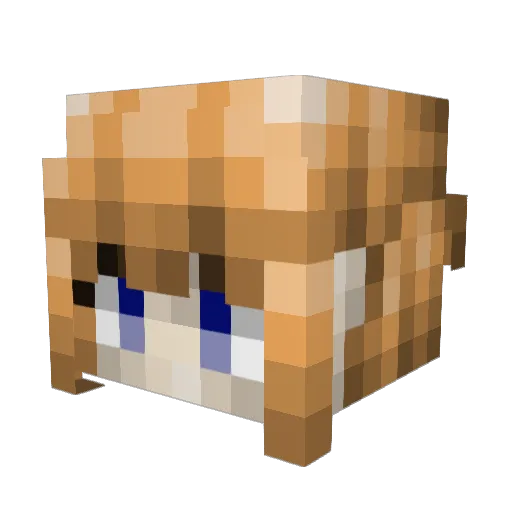 MamaMikan Minecraft avatar head, 3D render