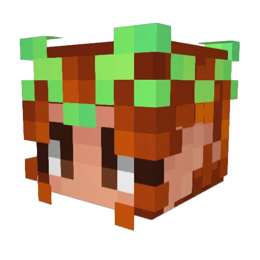 MamaNerbs Minecraft avatar head, 3D render