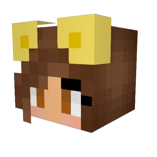 MamaPooh Minecraft avatar head, 3D render
