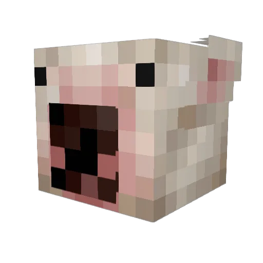 Mamamipana Minecraft avatar head, 3D render