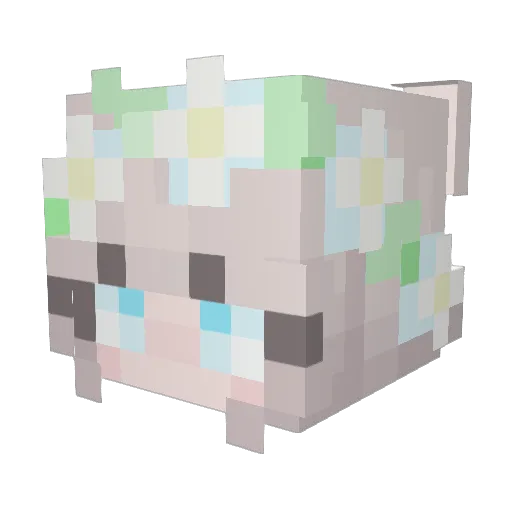 Mambolina Minecraft avatar head, 3D render