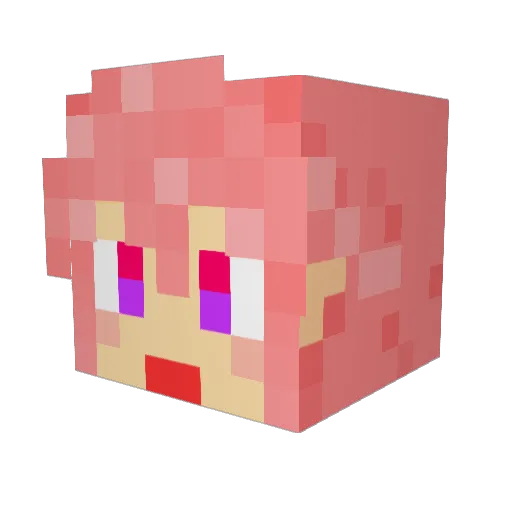 Mamimu Minecraft avatar head, 3D render