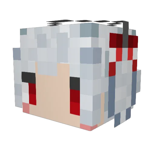 MamiyaSola Minecraft avatar head, 3D render