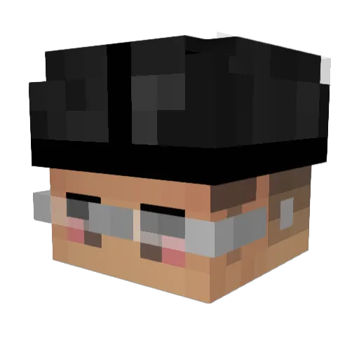 Mamraj Minecraft avatar head, 3D render