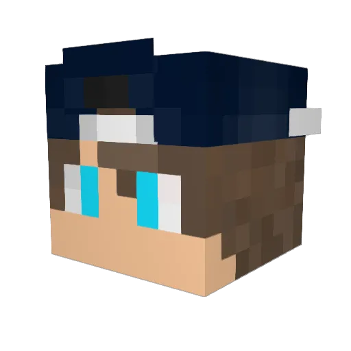 ManFast_ Minecraft avatar head, 3D render