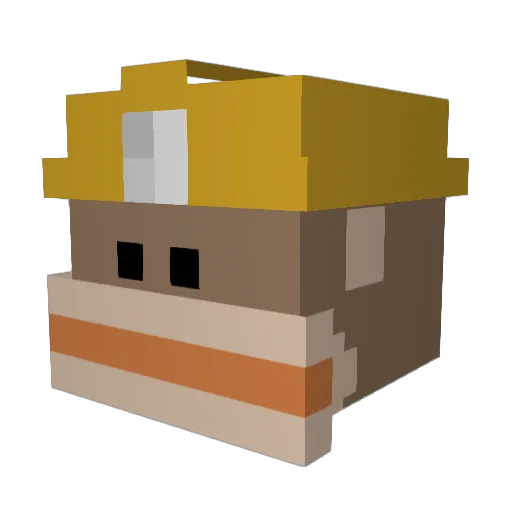 ManKuzco Minecraft avatar head, 3D render