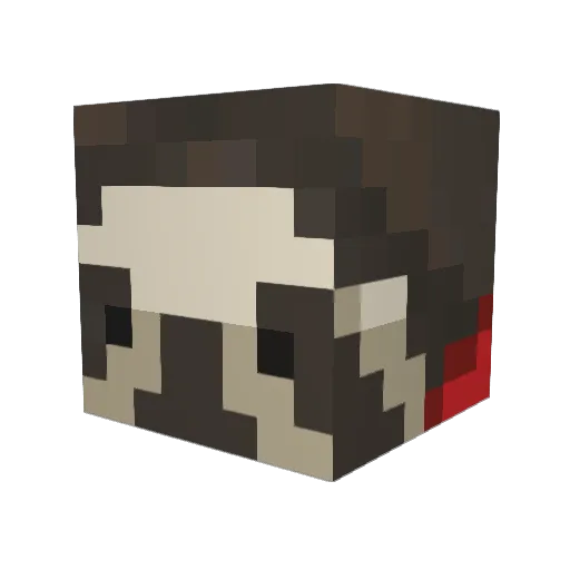 ManTheSloth Minecraft avatar head, 3D render