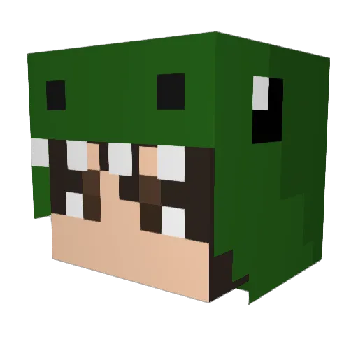 ManZhu Minecraft avatar head, 3D render