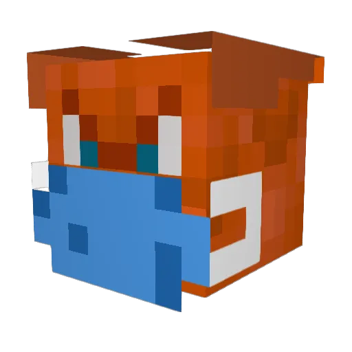Man_6_3 Minecraft avatar head, 3D render