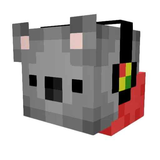 ManaCat Minecraft avatar head, 3D render