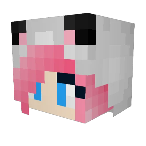 ManaFoxx Minecraft avatar head, 3D render
