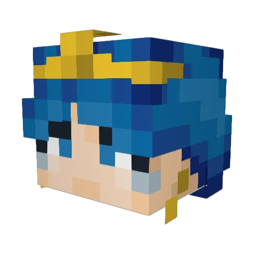 ManaPandora Minecraft avatar head, 3D render