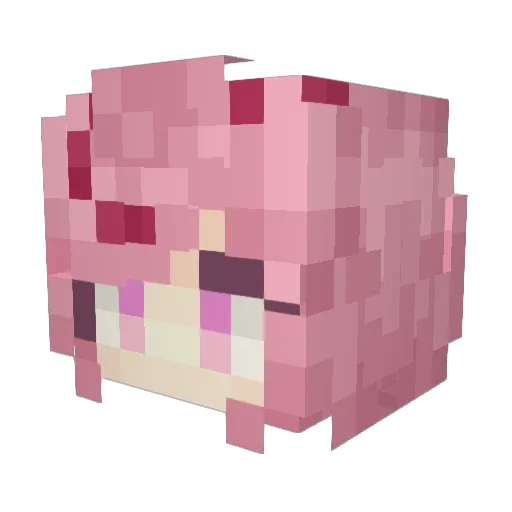 Manabi_i Minecraft avatar head, 3D render