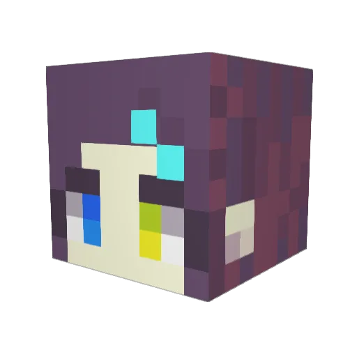 Manako Minecraft avatar head, 3D render