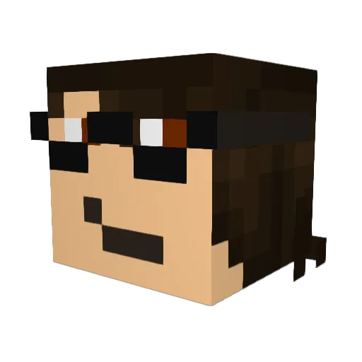 Manalor Minecraft avatar head, 3D render