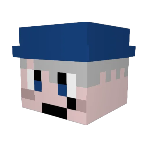 Manaroid Minecraft avatar head, 3D render