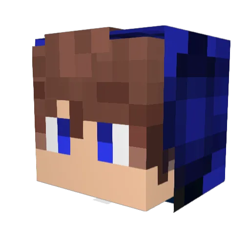 Manblue Minecraft avatar head, 3D render