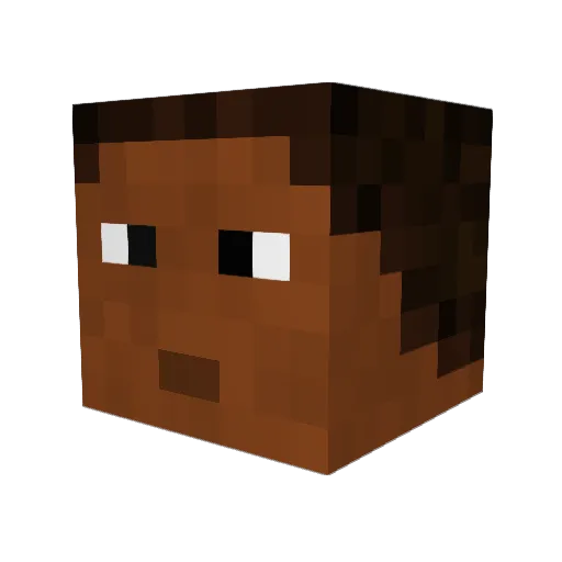 Manbroer Minecraft avatar head, 3D render