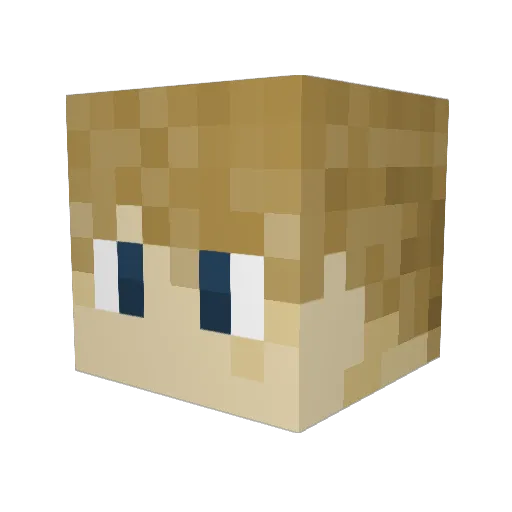 Manburgers Minecraft avatar head, 3D render