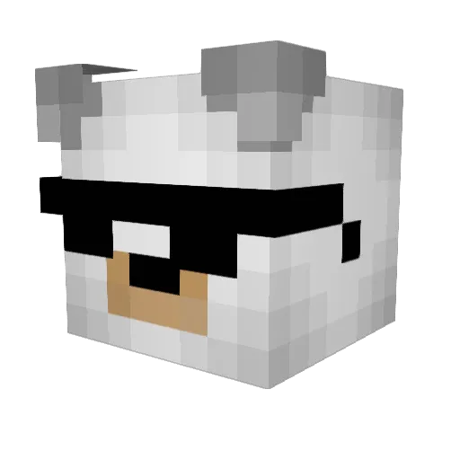 Manchansty Minecraft avatar head, 3D render