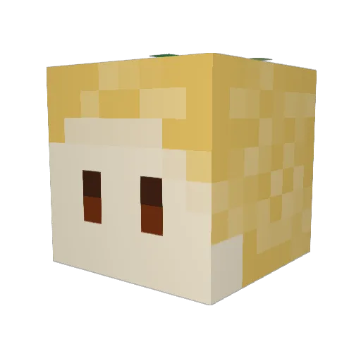 Mandagerine Minecraft avatar head, 3D render