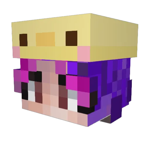 Mandah Minecraft avatar head, 3D render