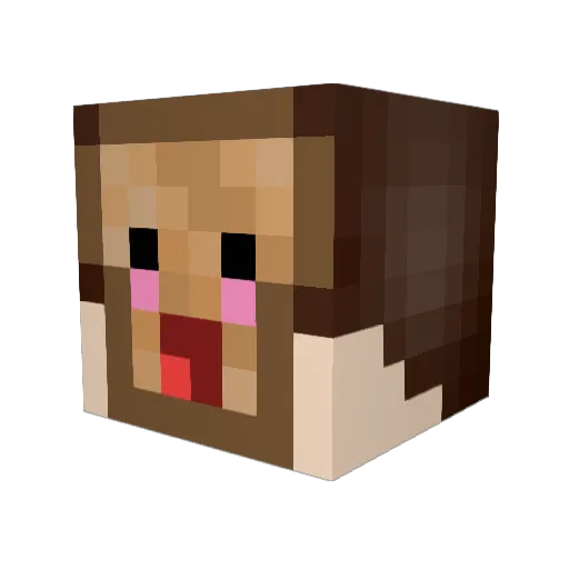 Mandarae Minecraft avatar head, 3D render