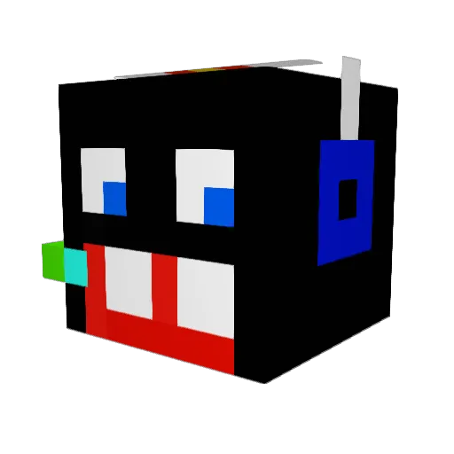 Mandarinita Minecraft avatar head, 3D render