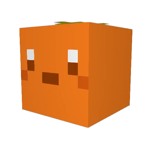 Mandarisekk Minecraft avatar head, 3D render