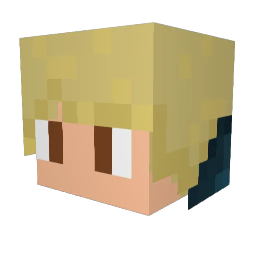 Mandaw_ Minecraft avatar head, 3D render