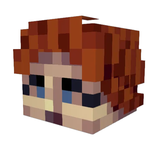 Mandawilson Minecraft avatar head, 3D render