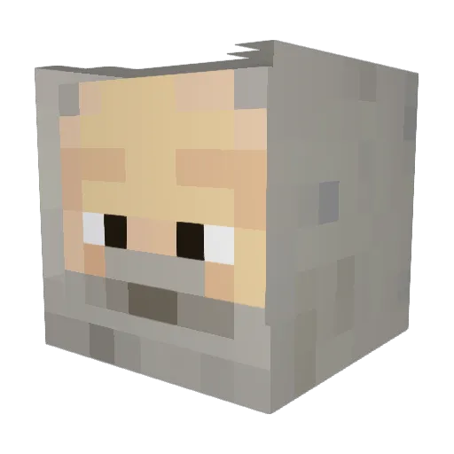 Mandellao Minecraft avatar head, 3D render
