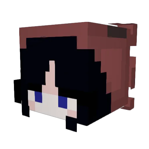 Mandha Minecraft avatar head, 3D render