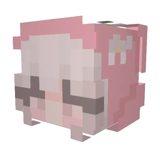 MandiBali Minecraft avatar head, 3D render