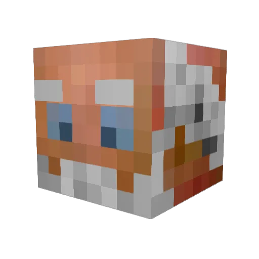 MandoDad Minecraft avatar head, 3D render